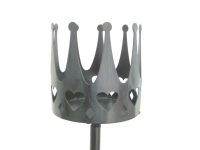 Metall-Stecker Krone, D11 H10, ges, H80cm grau 640367-72